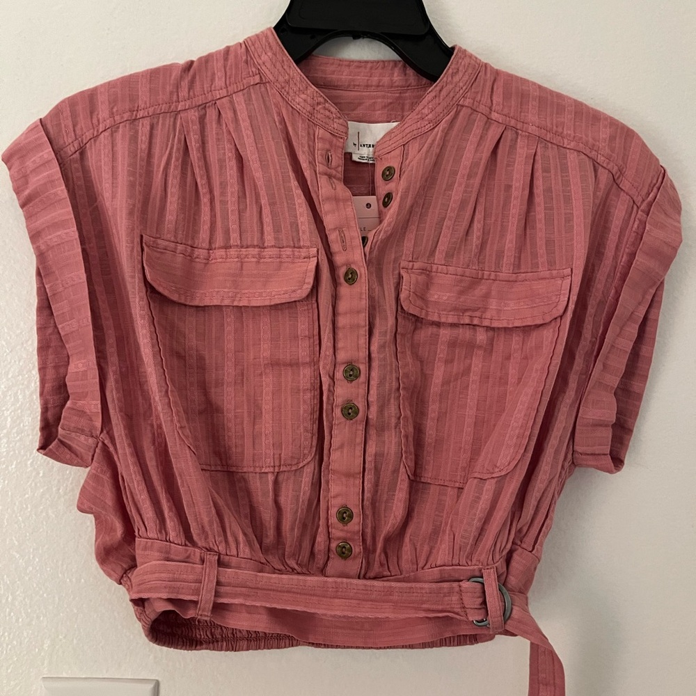 Anthropologie Rose Button-Down Blouse